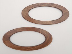 Angel Çanta Aksesuar Oval Model 9x19.5 cm Koyu Ahşap Renk Ahşap Çanta Sapı - 2