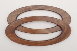 Angel Çanta Aksesuar Oval Model 9x19.5 cm Koyu Ahşap Renk Ahşap Çanta Sapı - Angel Çanta Aksesuar