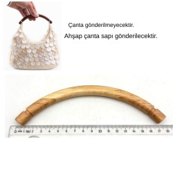 Angel Çanta Aksesuar Oval Açık Renk Tek Ahşap Çanta Sapı 17 Cm - Angel Çanta Aksesuar