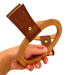 Angel Çanta Aksesuar Oval Derili Ahşap Çanta Sapı Açık Renk - 2