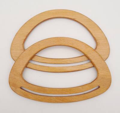 Angel Çanta Aksesuar Oval Köprülü Model 13x20 cm Ahşap Renk Ahşap Çanta Sapı - 1