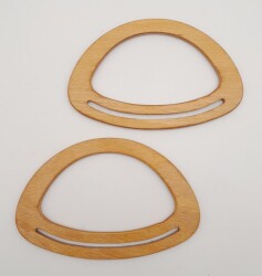 Angel Çanta Aksesuar Oval Köprülü Model 13x20 cm Ahşap Renk Ahşap Çanta Sapı - 2
