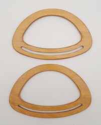 Angel Çanta Aksesuar Oval Köprülü Model 13x20 cm Ahşap Renk Ahşap Çanta Sapı - 3