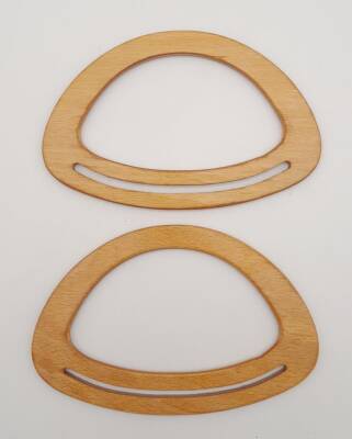 Angel Çanta Aksesuar Oval Köprülü Model 13x20 cm Ahşap Renk Ahşap Çanta Sapı - 3