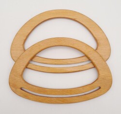 Angel Çanta Aksesuar Oval Köprülü Model 13x20 cm Ahşap Renk Ahşap Çanta Sapı - Angel Çanta Aksesuar
