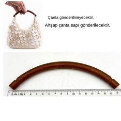 Angel Çanta Aksesuar Oval Koyu Renk Tek Ahşap Çanta Sapı 17 Cm - Angel Çanta Aksesuar