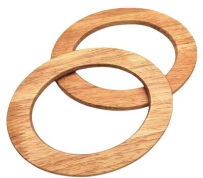 Angel Çanta Aksesuar Oval Model 15x11 cm Ham Renk Ahşap Çanta Sapı - 1