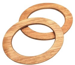 Angel Çanta Aksesuar Oval Model 15x11 cm Ham Renk Ahşap Çanta Sapı - Angel Çanta Aksesuar