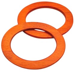 Angel Çanta Aksesuar Oval Model 15x11 cm Taba Renk Ahşap Çanta Sapı - Angel Çanta Aksesuar