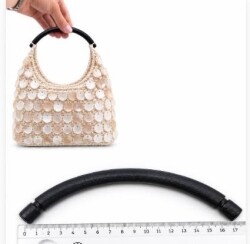 Angel Çanta Aksesuar Oval Siyah Renk Tek Ahşap Çanta Sapı 17 Cm - Angel Çanta Aksesuar