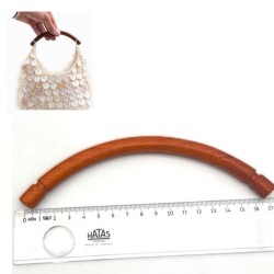 Angel Çanta Aksesuar Oval Taba Renk Tek Ahşap Çanta Sapı 17 Cm - Angel Çanta Aksesuar