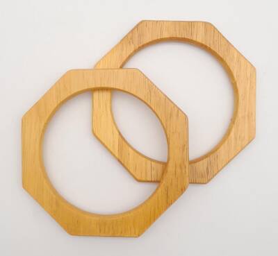 Angel Çanta Aksesuar Sekizgen 12 cm Ahşap Çanta Sapı - 1