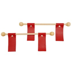 Angel Çanta Aksesuar Suni Derili Ahşap Çanta Sapı Kırmızı Renk - 2