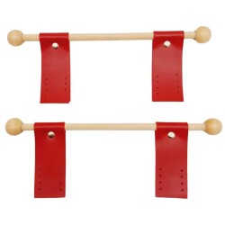 Angel Çanta Aksesuar Suni Derili Ahşap Çanta Sapı Kırmızı Renk - Angel Çanta Aksesuar