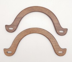 Angel Çanta Aksesuar U Model 10x22 cm Koyu Ahşap Renk Ahşap Çanta Sapı - 3