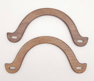 Angel Çanta Aksesuar U Model 10x22 cm Koyu Ahşap Renk Ahşap Çanta Sapı - 3