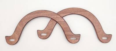 Angel Çanta Aksesuar U Model 10x22 cm Taba Renk Ahşap Çanta Sapı - 1