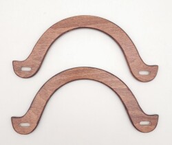 Angel Çanta Aksesuar U Model 10x22 cm Taba Renk Ahşap Çanta Sapı - 3