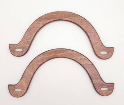 Angel Çanta Aksesuar U Model 10x22 cm Taba Renk Ahşap Çanta Sapı - 3