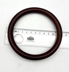 Angel Çanta Aksesuar Yuvarlak Model 12 Cm Koyu Kahve Renk Ahşap Çanta Sapı - 2