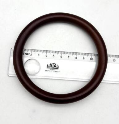 Angel Çanta Aksesuar Yuvarlak Model 12 Cm Koyu Kahve Renk Ahşap Çanta Sapı - 2