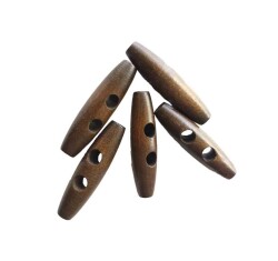 Angel Çanta Aksesuar 5Li Ahşap Çoban Düğme 3 Cm Haki - Angel Çanta Aksesuar