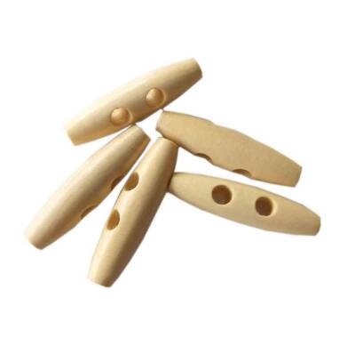 Angel Çanta Aksesuar 5Li Ahşap Çoban Düğme 3 Cm Krem - 1