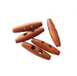 Angel Çanta Aksesuar 5Li Ahşap Çoban Düğme 3 Cm Taba - Angel Çanta Aksesuar