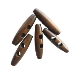 Angel Çanta Aksesuar 5Li Ahşap Çoban Düğme 4 Cm Haki - Angel Çanta Aksesuar