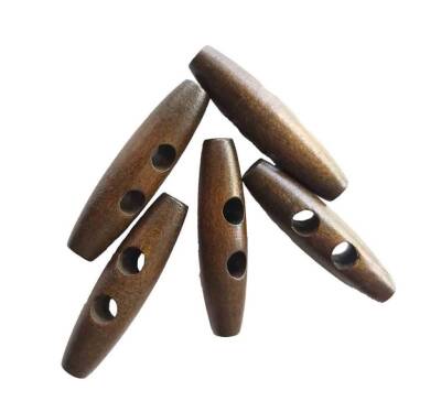 Angel Çanta Aksesuar 5Li Ahşap Çoban Düğme 4 Cm Haki - 1