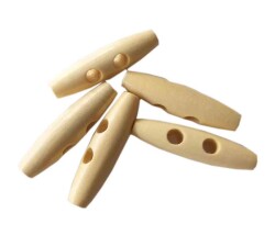 Angel Çanta Aksesuar 5Li Ahşap Çoban Düğme 4 Cm Krem - Angel Çanta Aksesuar