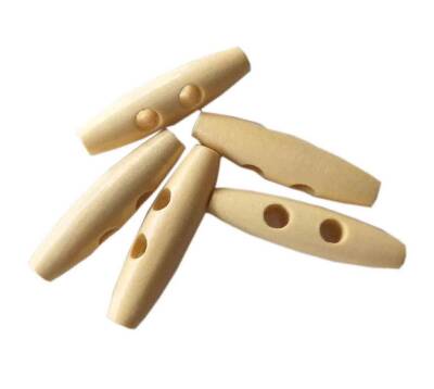 Angel Çanta Aksesuar 5Li Ahşap Çoban Düğme 4 Cm Krem - 1