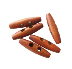 Angel Çanta Aksesuar 5Li Ahşap Çoban Düğme 4 Cm Taba - Angel Çanta Aksesuar