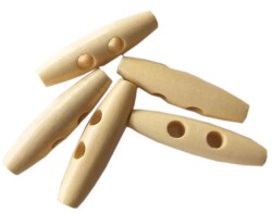 Angel Çanta Aksesuar 5Li Ahşap Çoban Düğme 5 Cm Krem - Angel Çanta Aksesuar