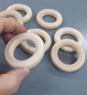 Angel Çanta Aksesuar 4.5 Cm Ahşap Halka Yassı Model 1 Adet - 1