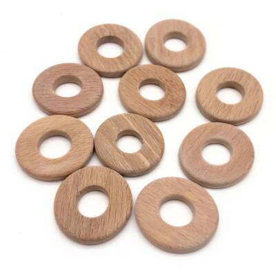 Angel Çanta Aksesuar 3 cm Yassı Ahşap Halka 10 adet - 1