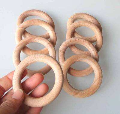 Angel Çanta Aksesuar 7 Cm Ahşap Halka 1 Adet - 1