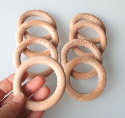 Angel Çanta Aksesuar 7 Cm Ahşap Halka 1 Adet - Angel Çanta Aksesuar