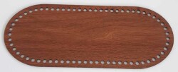 Angel Çanta Aksesuar Ahşap 30X12 Cm Oval Çanta Tabanı (Koyu Renk) - Angel Çanta Aksesuar