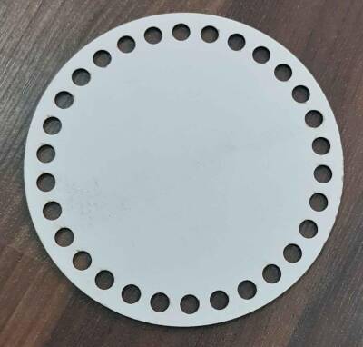 Angel Çanta Aksesuar Ahşap, Beyaz 15 Cm Çapında Plaka - 1
