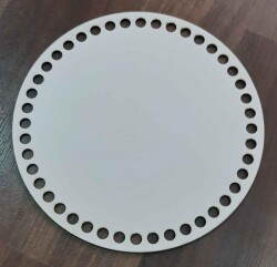 Angel Çanta Aksesuar Ahşap, Beyaz 20 Cm Çapında Plaka - Angel Çanta Aksesuar