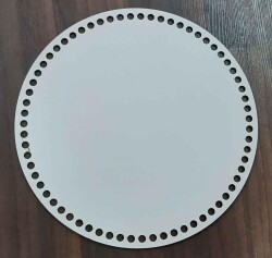 Angel Çanta Aksesuar Ahşap, Beyaz 30 Cm Çapında Plaka - Angel Çanta Aksesuar