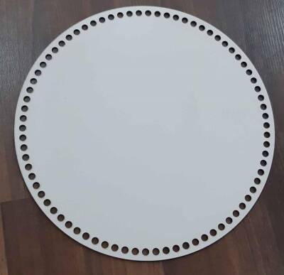 Angel Çanta Aksesuar Ahşap, Beyaz 35 Cm Çapında Plaka - 1