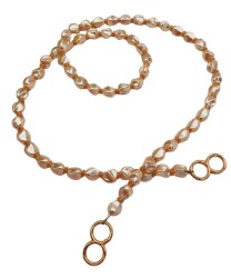 Angel Çanta Aksesuar 120 İncili Çanta Sapı Light Gold Metalli - 4