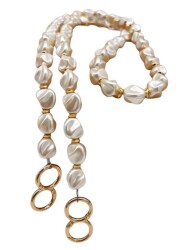 Angel Çanta Aksesuar 120 İncili Çanta Sapı Light Gold Metalli - 2