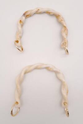 Angel Çanta Aksesuar 13 cm Burgu Model Bej Renk Yaylı Halkalı Akrilik Çanta Sapı - 2