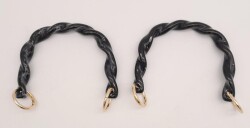 Angel Çanta Aksesuar 13 cm Burgu Model Siyah Renk Yaylı Halkalı Akrilik Çanta Sapı - 3