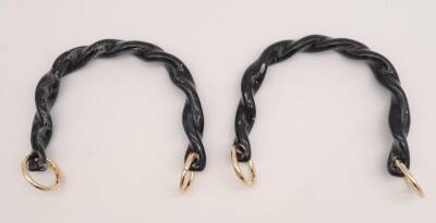 Angel Çanta Aksesuar 13 cm Burgu Model Siyah Renk Yaylı Halkalı Akrilik Çanta Sapı - 3