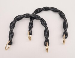 Angel Çanta Aksesuar 13 cm Burgu Model Siyah Renk Yaylı Halkalı Akrilik Çanta Sapı - Angel Çanta Aksesuar