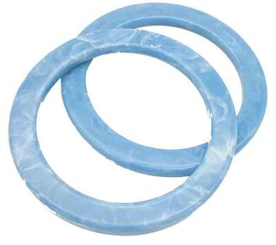 Angel Çanta Aksesuar 13Cm Yuvarlak Akrilik Karolina Mavi Mermer Desen Çanta Sapı - 1